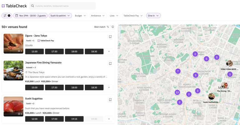 tablecheck booking process